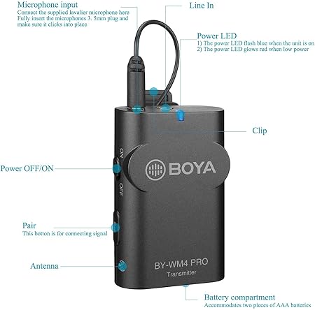 Boya By-Wm4 Pro Kit 2.4Ghz Dual-Channel Smart Phone Wireless Boya By-Wm4 Pro Kit 2.4Ghz Dual-Channel Smart Phone Wireless